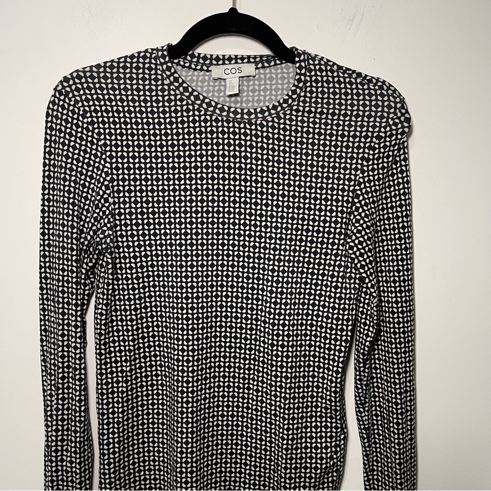 COS Black and White Long Sleeve Top - Picture 3 of 9